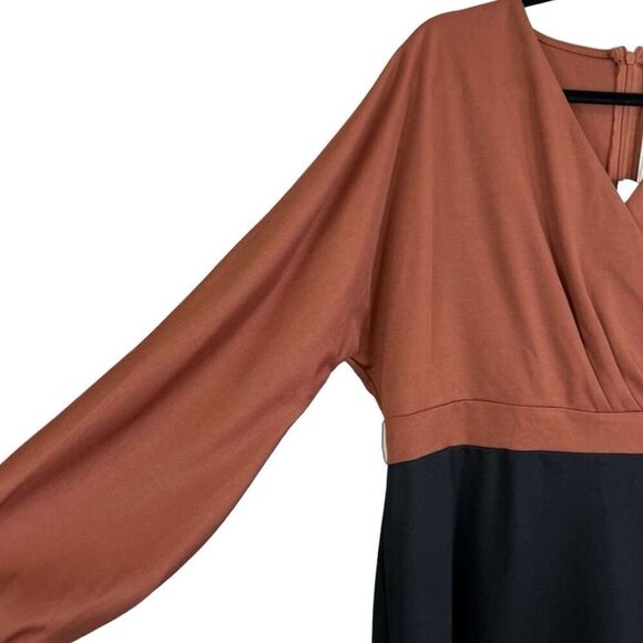 New Womens Grace Karin V Neck Color Block Midi Bodycon Pencil Dress - Sz 3X - Picture 2 of 3